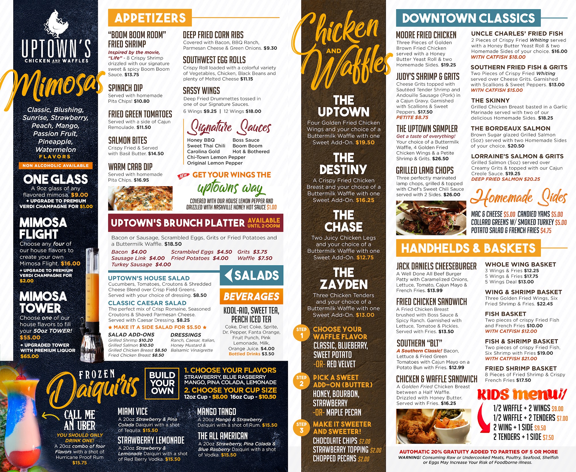 UPTOWN’S CHICKEN AND WAFFLES MENU (Updated February 2025)